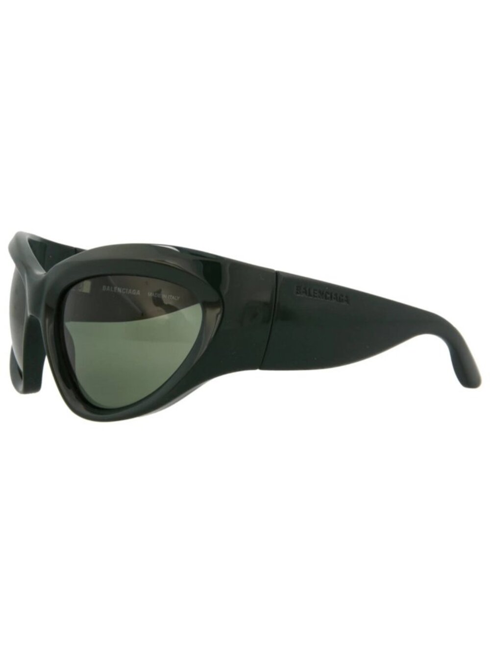 New Balenciaga Women's Sunglasses Shield Wrap Bio Injection Frame Unisex Green
